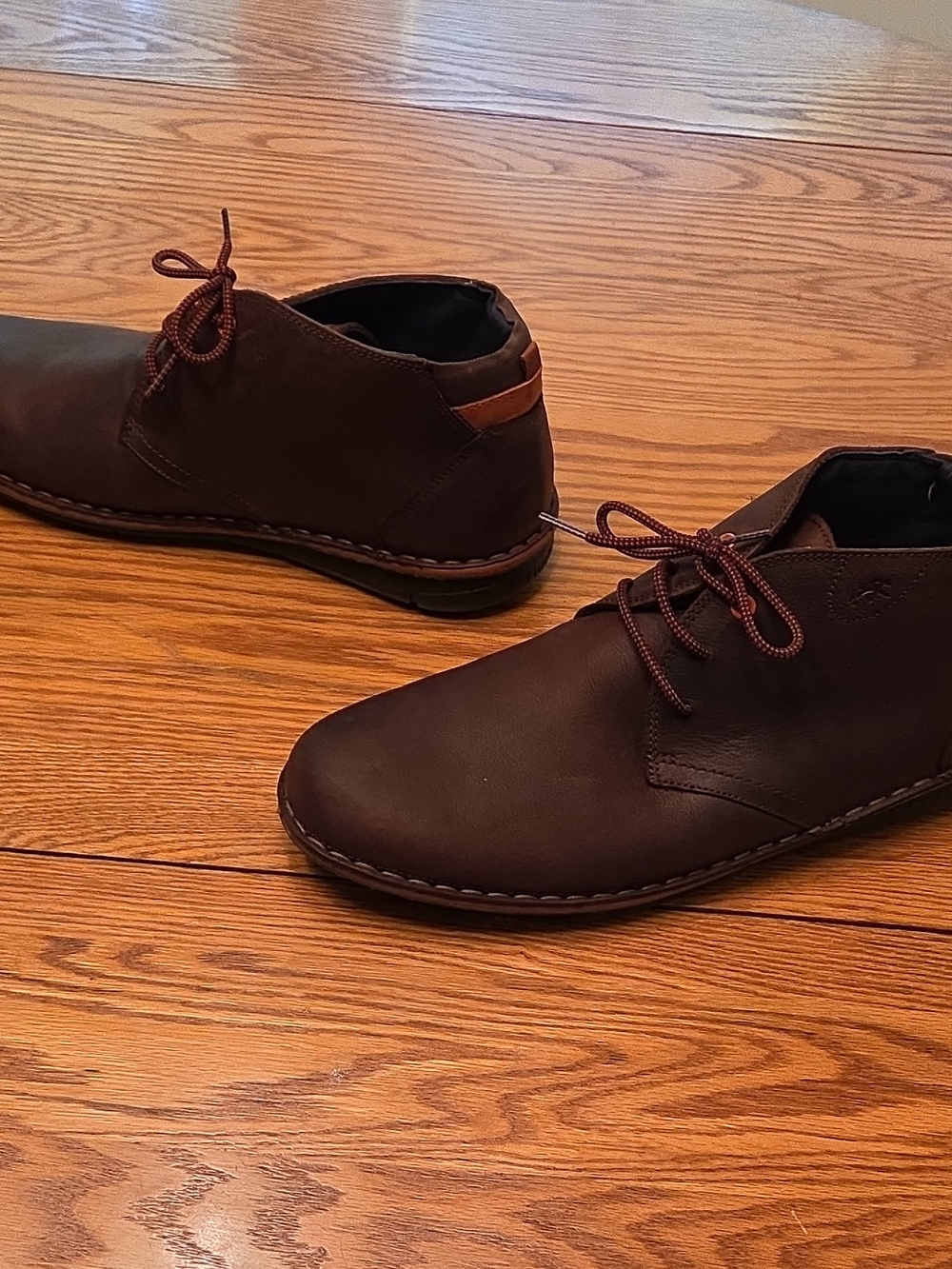 Fluchos Men’s Brown Leather Chukka Ankle Boots Lace Up Round Toe size 12